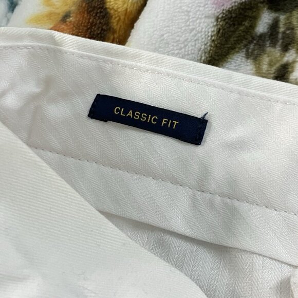 Polo Ralph Lauren Pants Mens 35 White Chino Trousers Flat Front Classic Fit - Picture 4 of 13